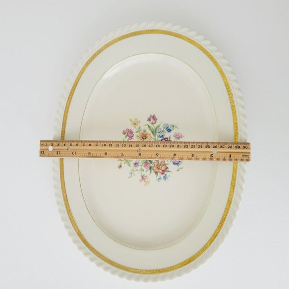 Krautheim Large Oval Platter La Marquise Selb Bavaria Gold Trim Floral Center - Picture 11 of 11